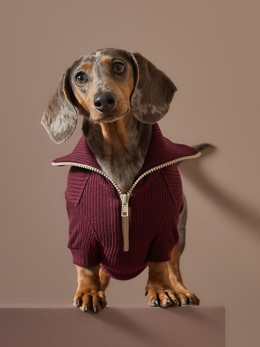 Sueter Vinotinto con Cierre Salchicha KNIT