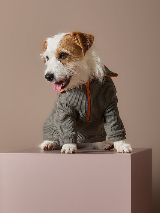 Sueter Verde Militar con Cierre KNIT