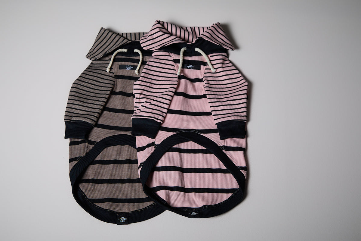 Sueter de Rayas Rosado y Negro LINE para Perro Salchicha