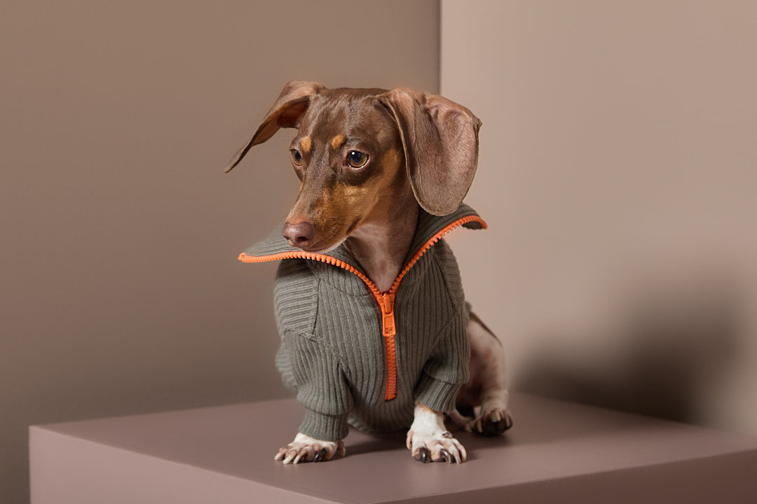 Sueter Verde Militar con Cierre Salchicha KNIT