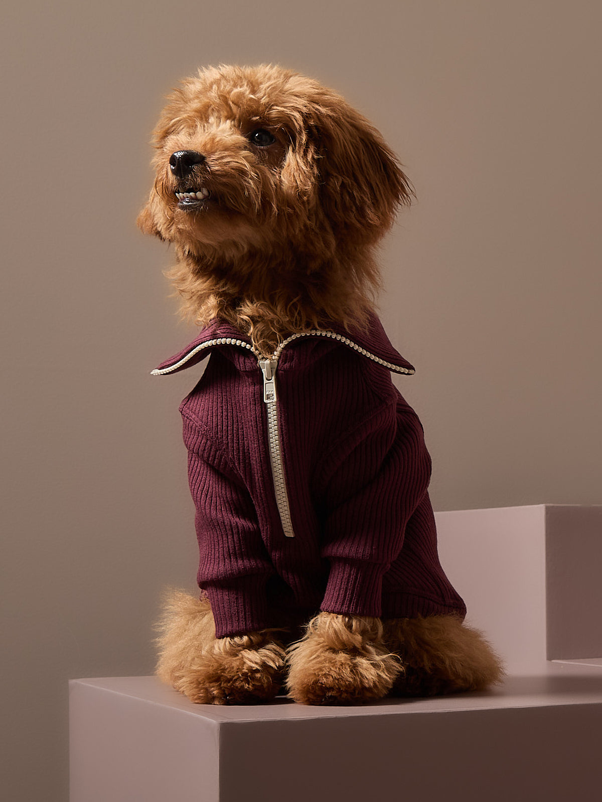 Sueter Vinotinto con Cierre KNIT