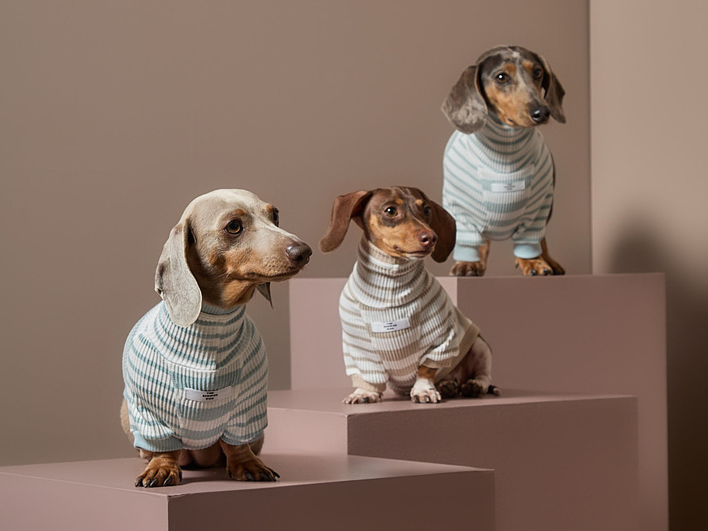 Sueter Rayas Arena y Crema Cuello Tortuga Salchicha REED